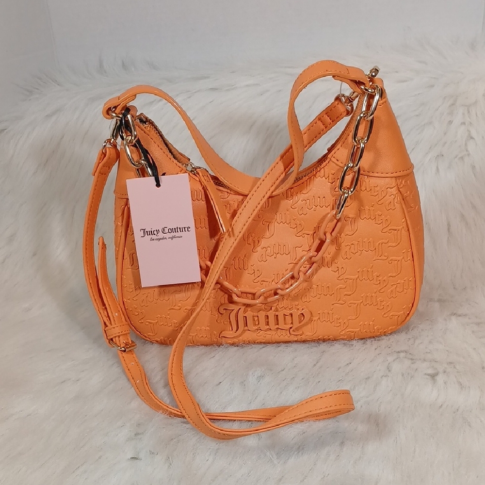 NWT Juicy Couture Embossed Orange Shoulder Bag